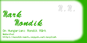 mark mondik business card